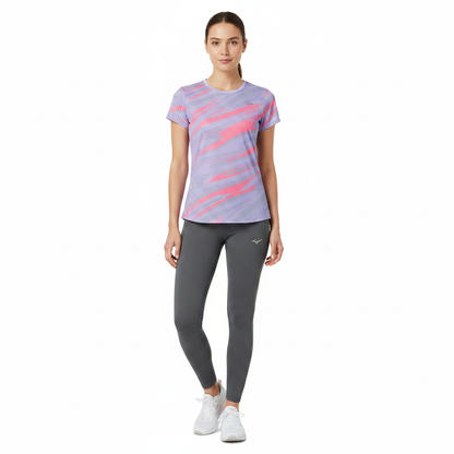 Mizuno Active Dryaero Graphic Tee W J2GAA21069 - Glicine indossata