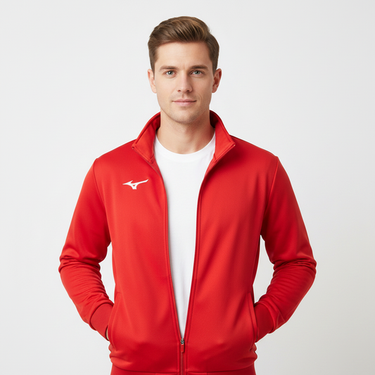 Mizuno Team Core TR Jacket 32ECA55062 indossata - Rosso