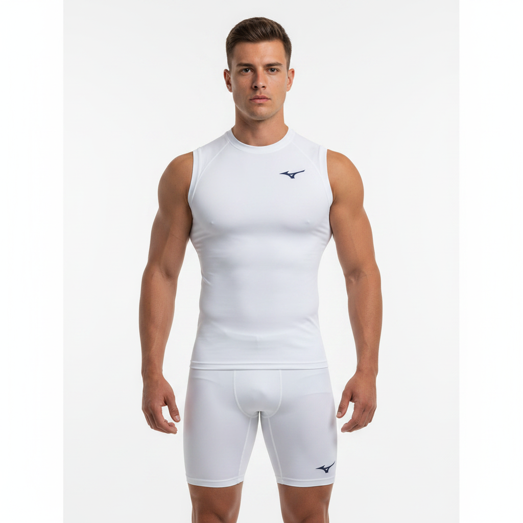 Mizuno Team Core Sleeveless Underwear 32EA704671 - Bianco indossato
