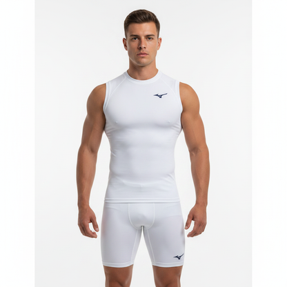 Mizuno Team Core Sleeveless Underwear 32EA704671 - Bianco indossato