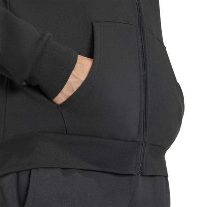 Adidas Entrada 26 KF5945 – Nero felpa uomo in fleece con cappuccio e zip, abbigliamento sportivo autunno inverno da abbinare a tute e pantaloni casual