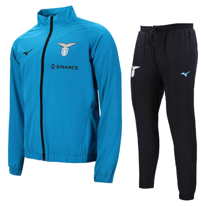 Mizuno Full Zip Hoodie + Pant Lazio Jr tuta zip cappuccio bambini/ragazzi turchese/nero 32EC2U7029