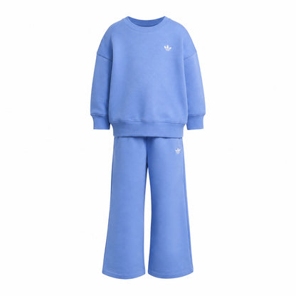 Adidas Crew Pants Set Bambini Celeste