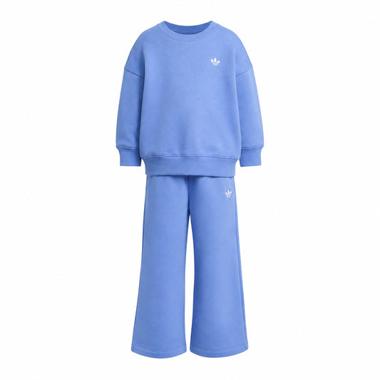 Adidas Crew Pants Set Bambini Celeste
