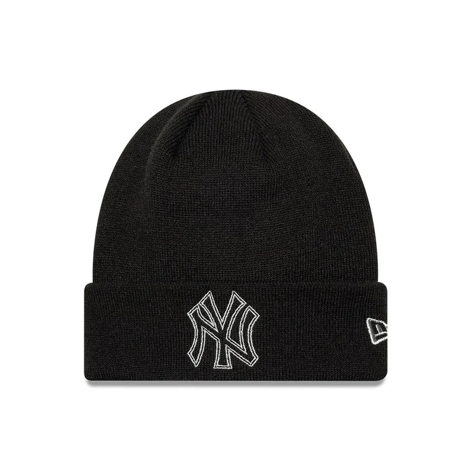 New Era Metallic Outline Beanie Berretto Invernale Unisex in Acrilico Nero Black Taglia Unica 60915899
