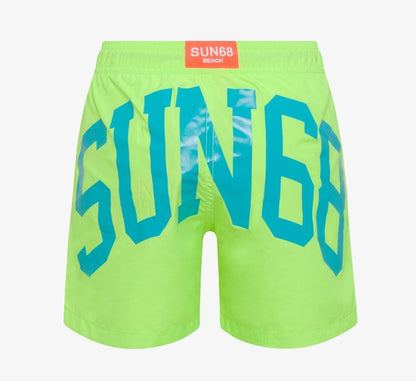 Sun68 BOY'S SWIM PANT BIG LOGO ON BACK	GIALLO FLUO H34317-63