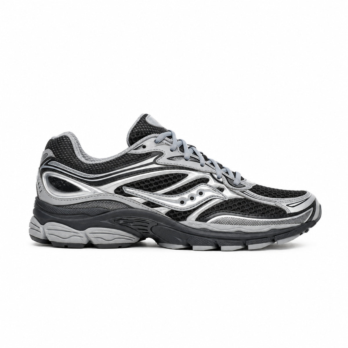 Saucony ProGrid Omni 9 Sneakers Unisex Scarpe Retro Running Uomo Donna Mesh ed Ecopelle Ammortizzazione ProGrid Nero Argento 36-46 S70739-13
