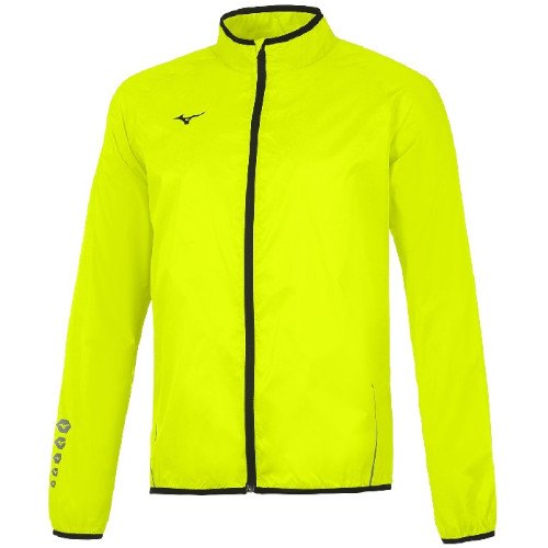 Mizuno UNISEX AUTHENTIC RAIN JACKET giacca antipioggia unisex adulto giallo fluo/nero full zip U2EE710144