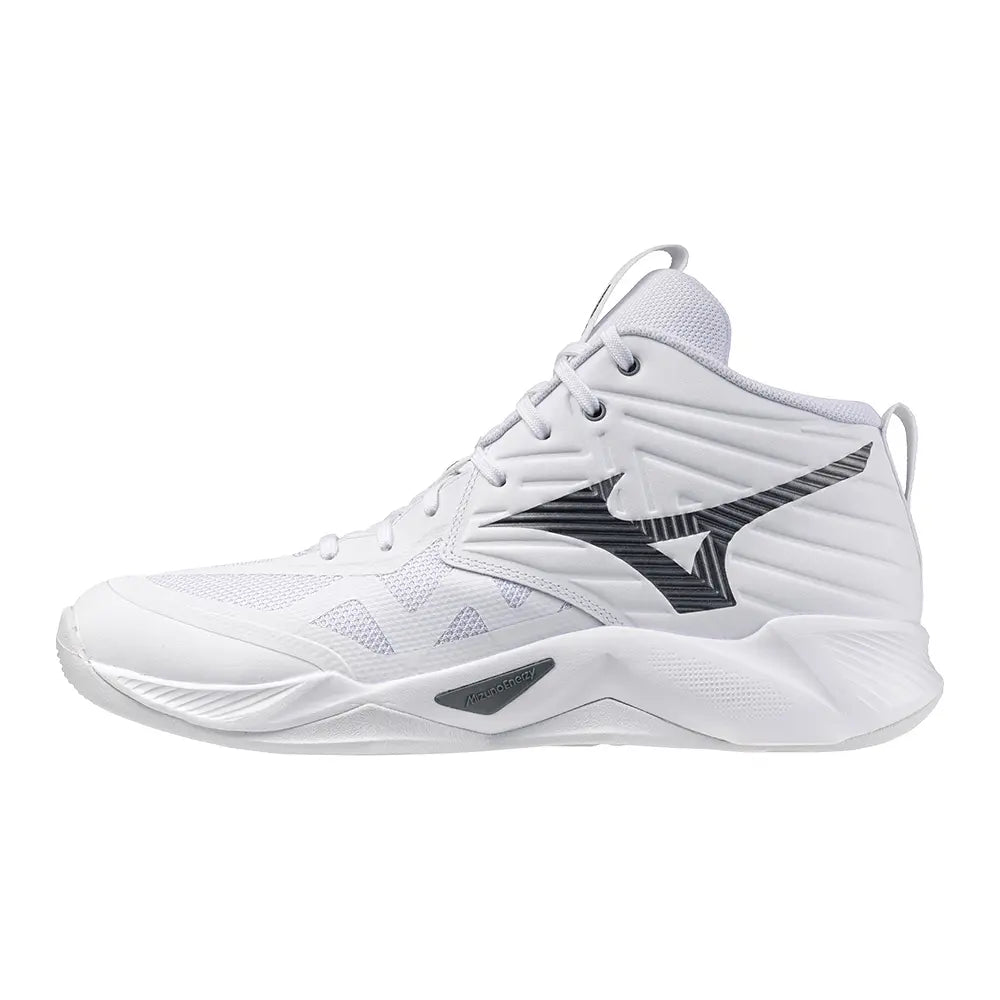 Mizuno Wave Momentum Pro Mid – Scarpe da pallavolo mid unisex bianco in ecopelle e mesh – V1GA254583
