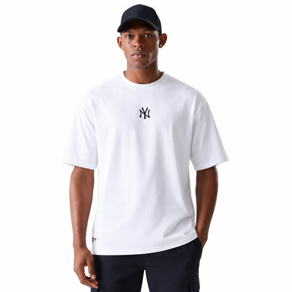 New Era New York Yankees MLB League T-Shirt Oversize Uomo Maglietta Manica Corta in Cotone Bianco White S-XL 60675748