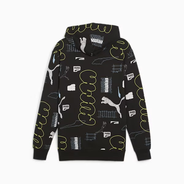 PUMA CLASSICS BRAND LOVE AOP HOODIE TR BLACK-AOP 624300-01