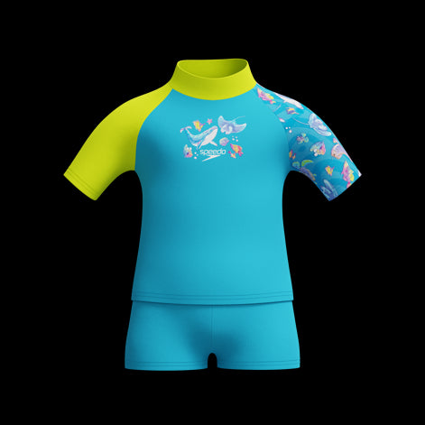 speedo Boys Digital Short Sleeve Rash Top Set 8-00384418240