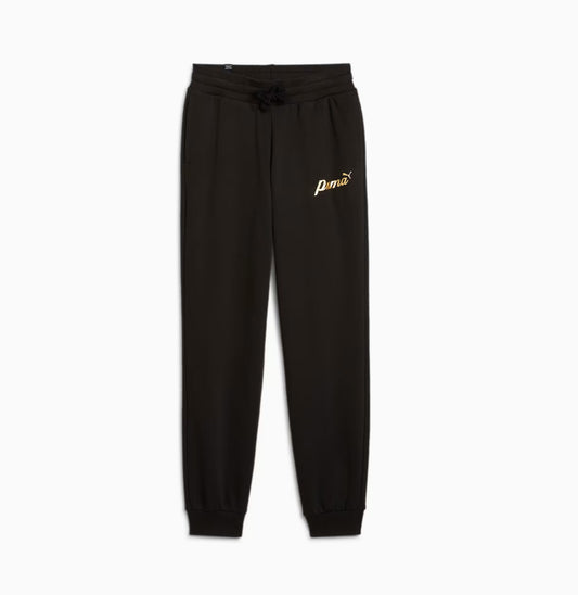PUMA ESS+ SCRIPT METALLIC PANTS FL G PUMA BLACK-GOLD FOIL 682799-01