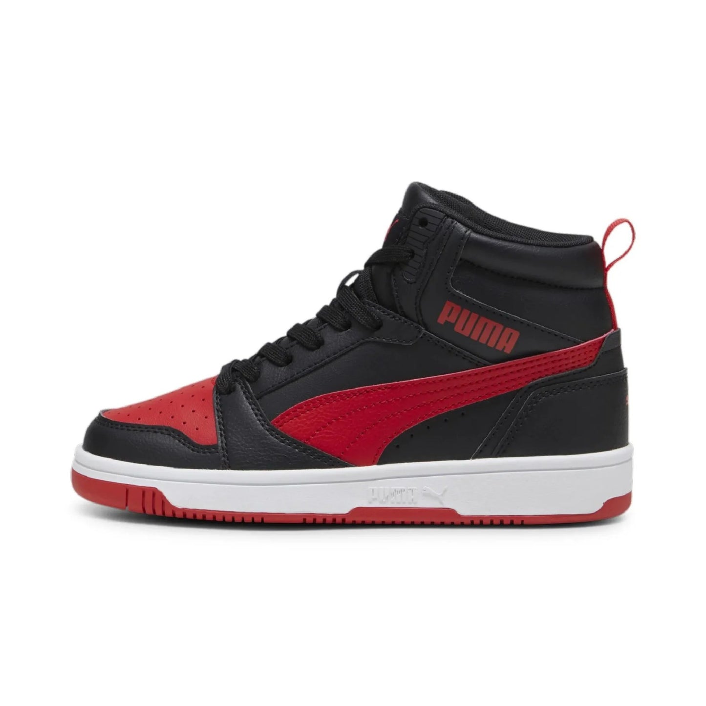 PUMA REBOUND V6 MID JR PUMA BLACK-FOR ALL TIME RED 393831-11