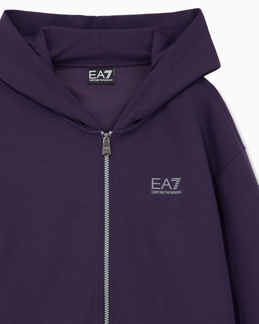 EA7 Emporio Armani Felpa con Cappuccio e Zip 7W001514-UA139 | Donna | Viola