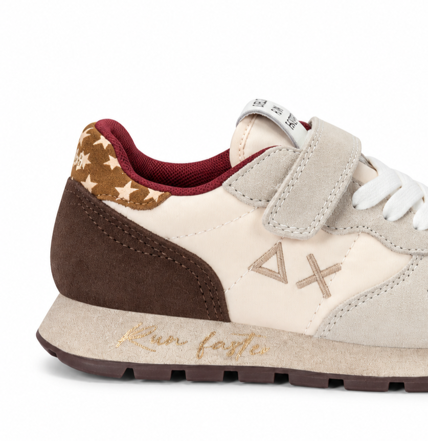 Sun68 Ally Vintage Baby Z46407B-31 – Panna | Scarpe sportive bambina in mesh, sneakers casual dal look delicato per il tempo libero e ogni giorno
