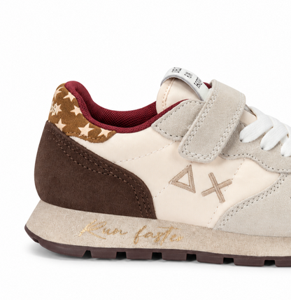 Sun68 Ally Vintage Baby Z46407B-31 – Panna | Scarpe sportive bambina in mesh, sneakers casual dal look delicato per il tempo libero e ogni giorno