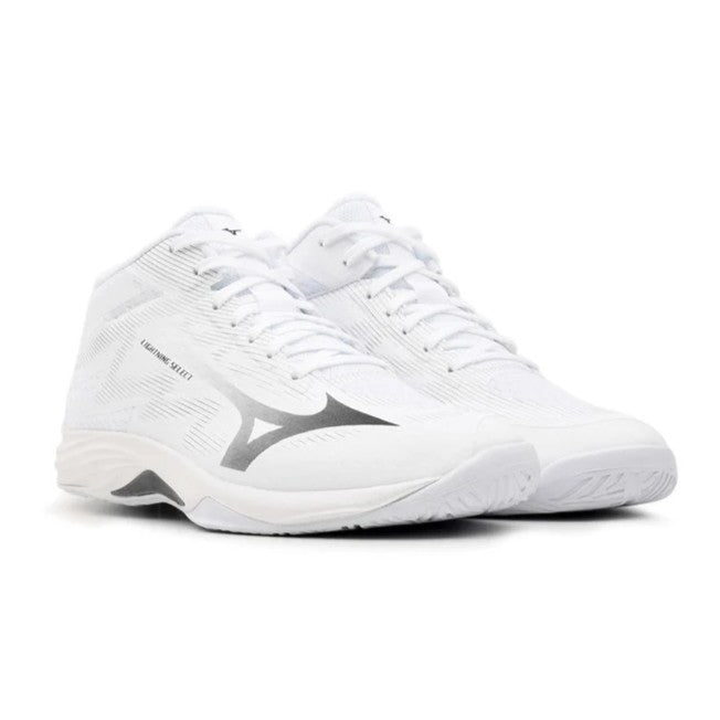 Mizuno Lightning Select Mid – Scarpe da pallavolo mid unisex bianco in ecopelle e mesh – V1GA267583