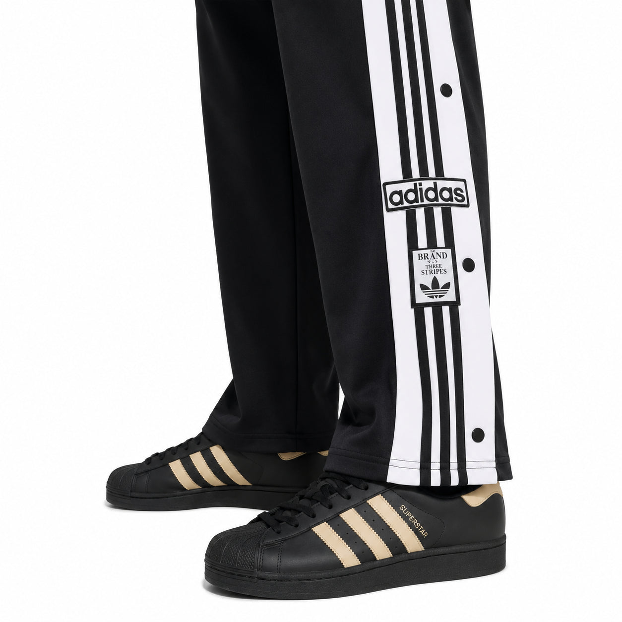 Adidas Pantaloni Bambino Adibreak Nero Bianco KR9119