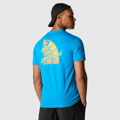 THE NORTH FACE M FOUNDATION TRACKS GRAPHIC TEE SKYLINE BLUE NF0A882YRI31