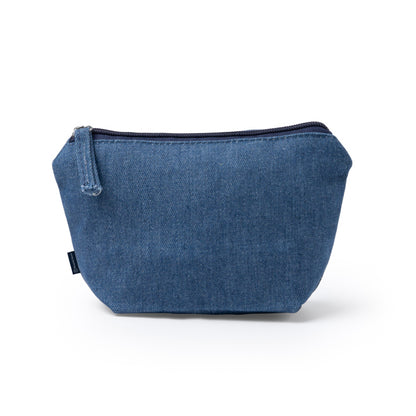 Roly Borsa da toilette in denim riciclato con chiusura a cerniera abbinata WESLY