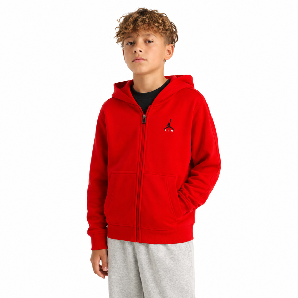 Jordan Brooklyn Full Zip Hoodie – Felpa Bambino Rossa – foto 5