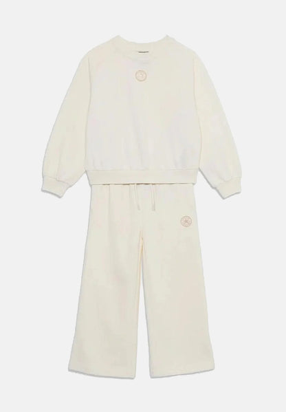 CONVERSE CNVG RAGLAN CREW & PANT SET EGRET 4CH415-W2Y