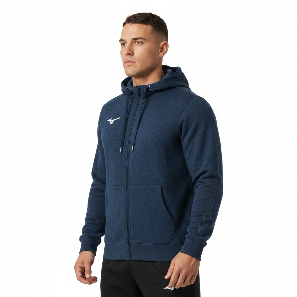 Mizuno Hoodie indossata tre quarti