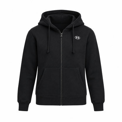 Under Armour UA Rival Fleece FZ 6016556-008 2000001078099 – Felpa Donna Nera in Fleece con Cappuccio e Zip per Sport, Allenamento e Tempo Libero, Abbigliamento Sportivo