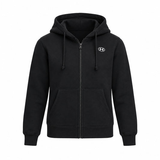 Under Armour Ua Rival Fleece Fz 6016556-008 2000001078099 – Felpa Donna Nera in Fleece con Cappuccio e Zip per Sport, Allenamento e Tempo Libero, Abbigliamento Sportivo