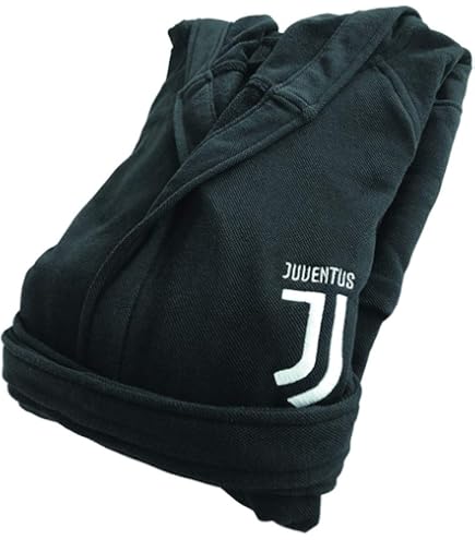 Juventus Accappatoio Monoterry Junior 9639 2131 JR – Nero, abbigliamento per bambini e ragazzi, accessorio per piccoli tifosi, idea regalo per il tifo