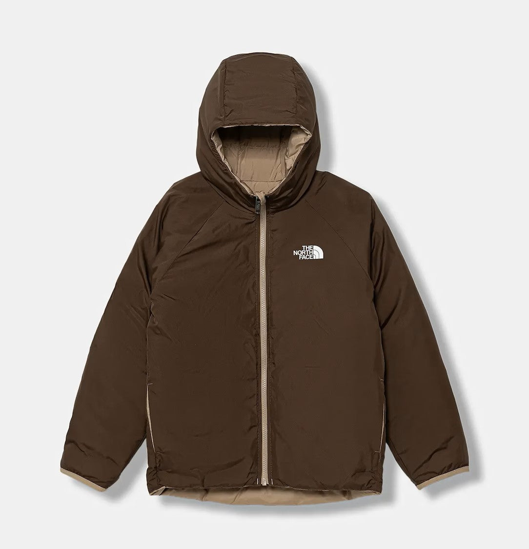 THE NORTH FACE B REVERSIBLE PERRITO HOODED JACKET MUSHROOM GREY NF0A88TWBOX1