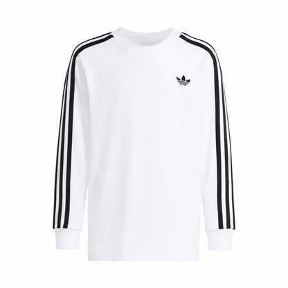 T-Shirt Adidas 3 Stripe Manica Lunga Bambino Bianca HZ6602