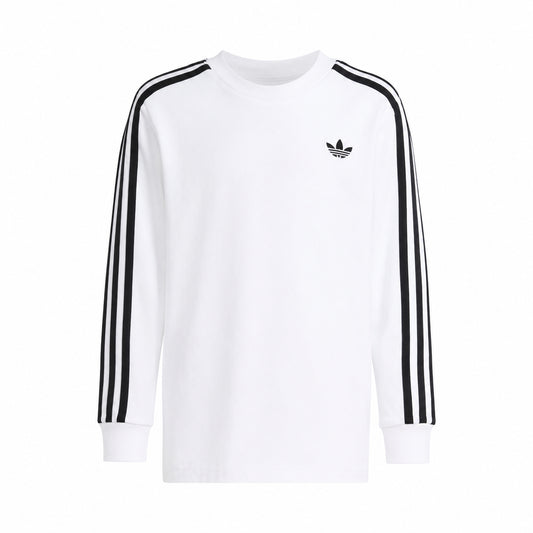 T-Shirt Adidas 3 Stripe Manica Lunga Bambino Bianca HZ6602