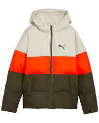 PUMA POLY HOODED PUFFER JACKET DARK OLIVE 626502-70