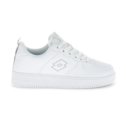Lotto Cavaliers AMF JR – Sneaker Unisex Ragazzo in Ecopelle | Bianco