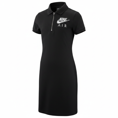 Nike Air Vestito Polo Bambina Nero - Sfondo Bianco