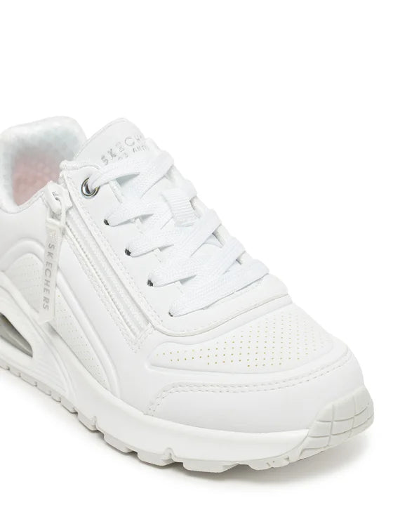 Skechers Uno Gen1 Zip and S Sneakers Bambina Bianche