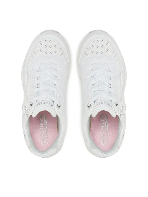 Skechers Uno Gen1 Zip and S Sneakers Bambina Bianche