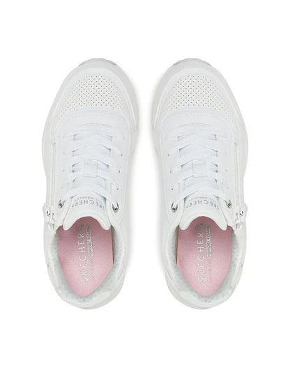 Skechers Uno Gen1 Zip and S Sneakers Bambina Bianche