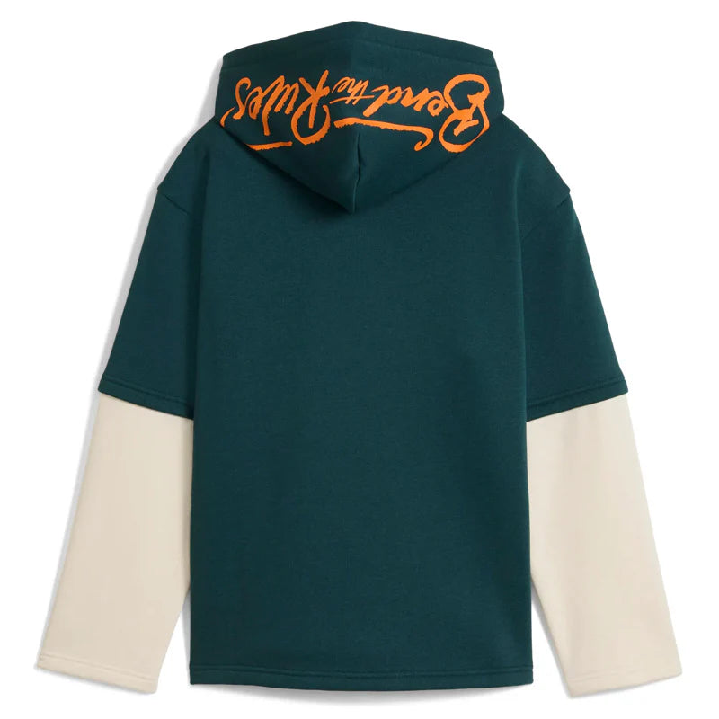 PUMA MID90S LAYERED HOODIE FL B GREEN 688473-75