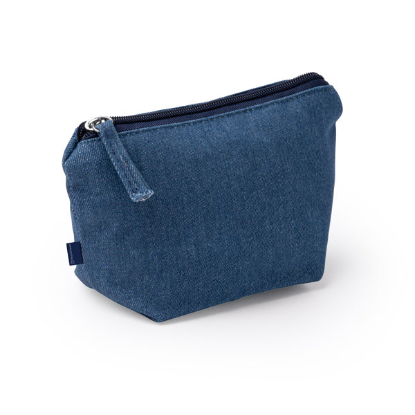 Roly Borsa da toilette in denim riciclato con chiusura a cerniera abbinata WESLY