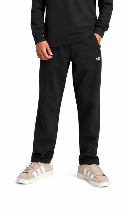 Adidas Pantaloni Bambino Waffle Wide Leg Nero KR9006
