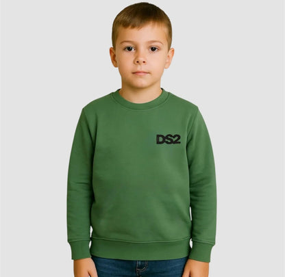 DS2 FELPA GIROCOLLO 100% COTONE VERDE FW25K067