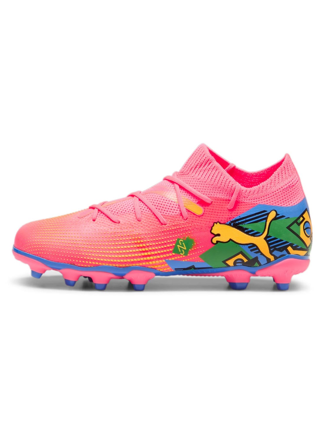 PUMA FUTURE 7 MATCH NJR FG/AG JR SUNSET GLOW-BLACK-SUN STREAM-GREEN-BLUEM 107841-01