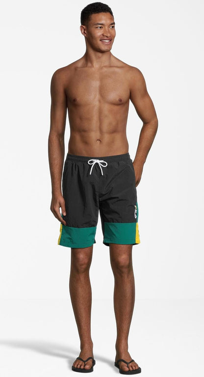 FILA SCIACCA SWIM SHORTS BLACK-AVENTURINE-DANDELION FAM0381-83372