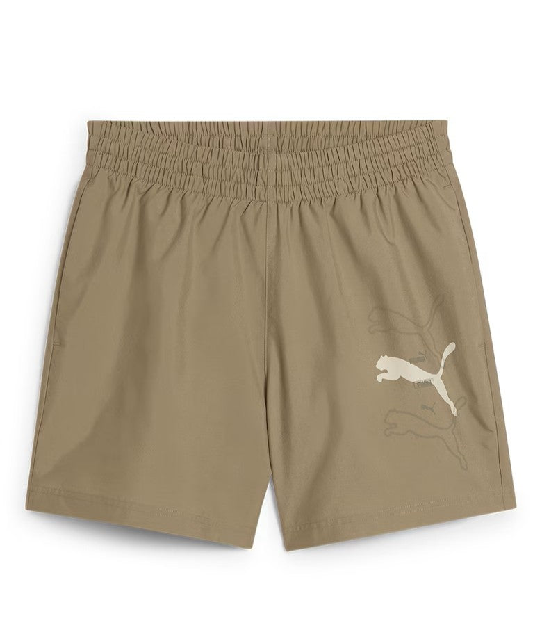 PUMA ESS LOGO LAB PUMA LOGO WOVEN SHORTS 5 “ BROWN 684673-83