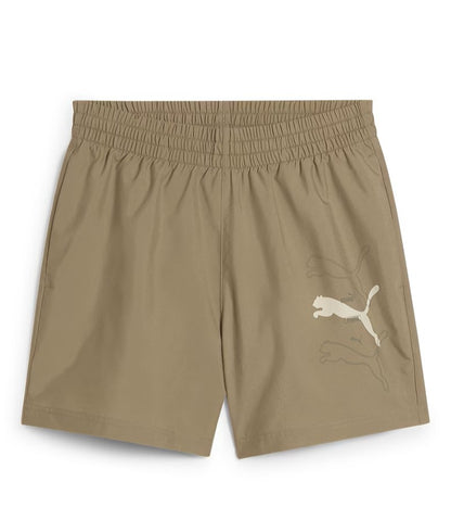 PUMA ESS LOGO LAB PUMA LOGO WOVEN SHORTS 5 “ BROWN 684673-83
