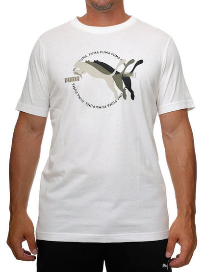 PUMA GRAPHICS MULTIPLE CAT LOGO TEE WHITE 684826-02