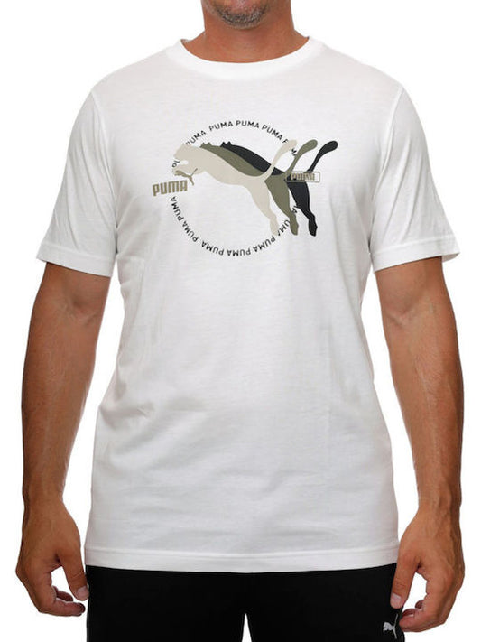 PUMA GRAPHICS MULTIPLE CAT LOGO TEE WHITE 684826-02